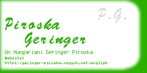 piroska geringer business card